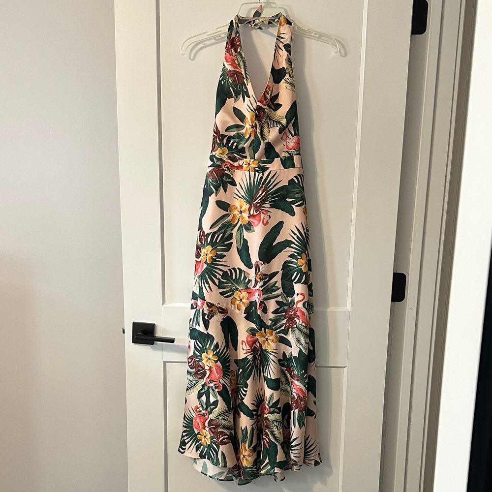 Sam Edelman Tropical Print Halter Maxi Dress